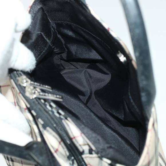 BURBERRY Nova Check Hand Bag Nylon Beige Auth bs5485 - Picture 13 of 16